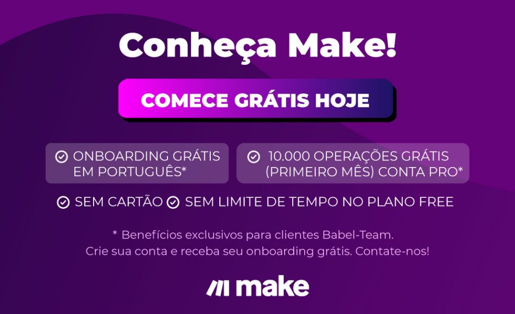 Automação de processos. Make